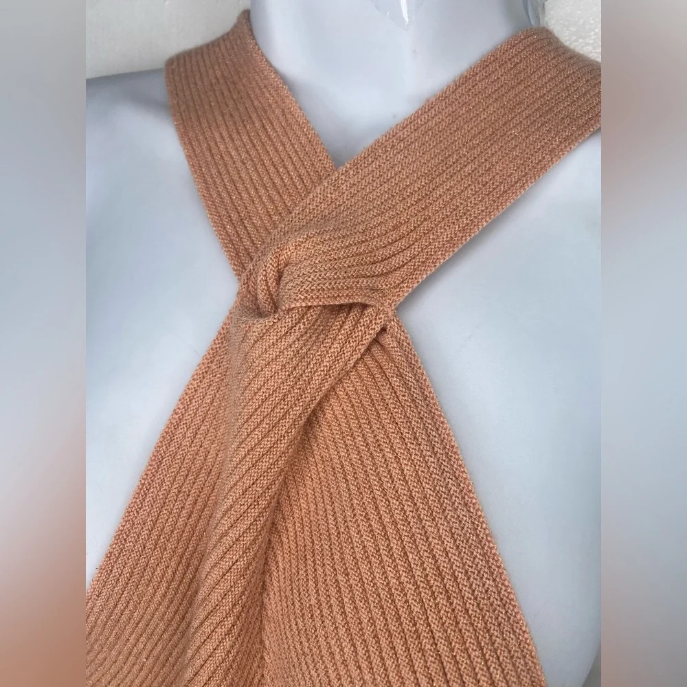 Express NWT Peach Knit Backless Halter Dress - Picture 6 of 9